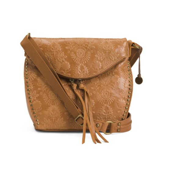 The Sak Bags The Sak Tobacco Leather Silverlake Floral Embossed